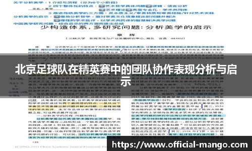 北京足球队在精英赛中的团队协作表现分析与启示