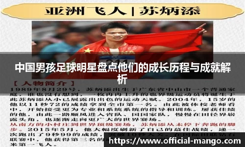 中国男孩足球明星盘点他们的成长历程与成就解析